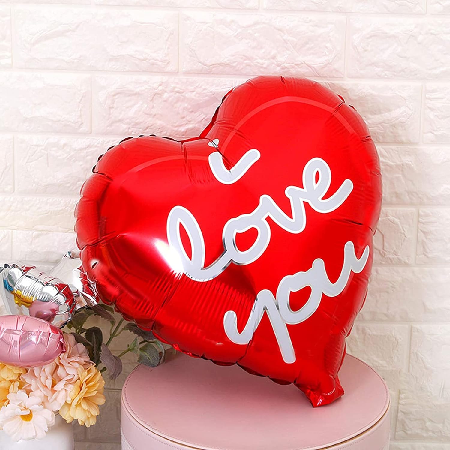 BinaryABC Valentines Day Decorations Balloons,Love Heart Foil Balloons,i Love You Balloon,10Pcs(Red) - Image 4