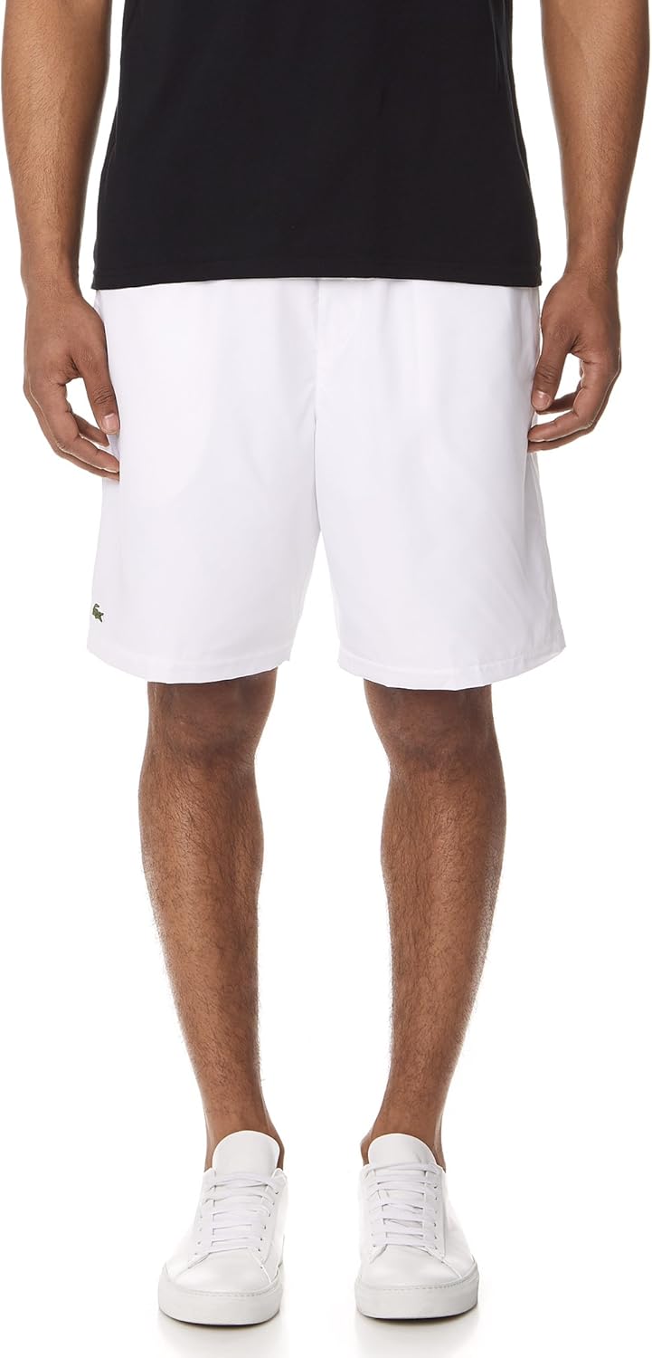 Lacoste Mens Sport Lined Tennis Short Medium White