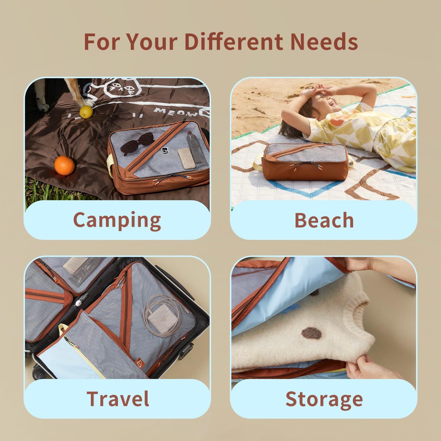 Morning Deer Packing Cubes for Travel, 3 Set Premium Luggage Organizer Bags, Lightweight Hanging Travel Organizer Set with Double Zipper for Women and Men, Packing Bags for Suitcase Essentials