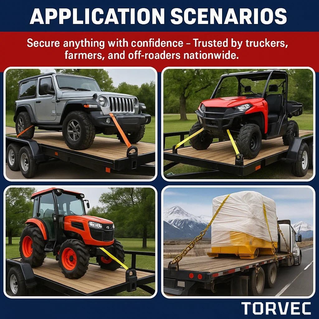 Stake Pocket D Rings Heavy Duty 18000lbs – Trailer Tie Down Anchors for Flatbed Trucks & Utility Trailers, 2"x4" Stake Pocket Mount with 1/2" Hitch Pin | 4PCS Trailer Accessories D Rings(Black) - Image 2