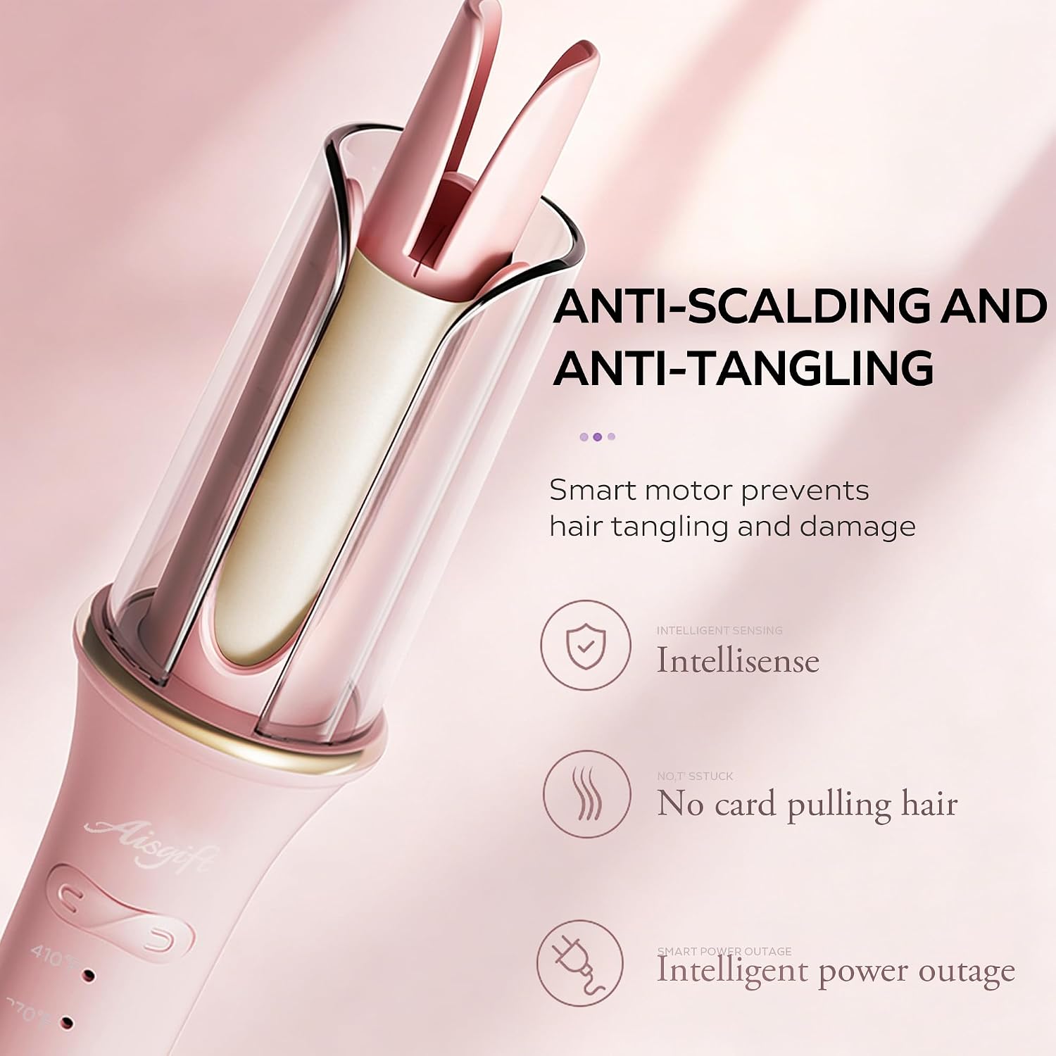 Whiteleopard Automatic Hair Curling Iron,Negative Ion Rotating Hair Curler,3 Temperature Settings Smooth
