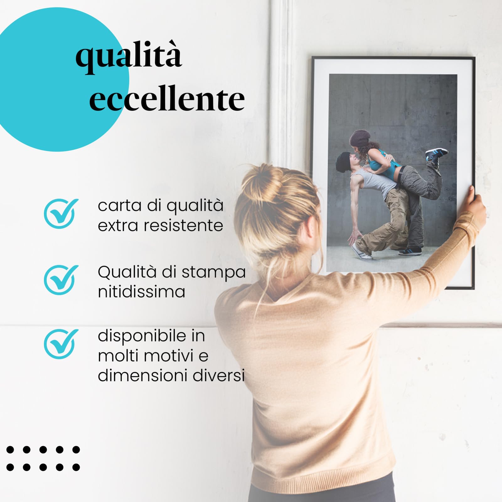 Postereck - 0419 - Hip hop, danza coppia musica street dance uomo donna - Decorazione da Parete, Stampa Fotografica, Arredamento Interni, Quadri - Tela - 100,0 cm x 75,0 cm