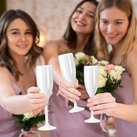 Vista 6 de XUWAIDSGN Copas de champán de acrílico Copas de champán para boda Copa de brindis de champán de acrílico Vaso de champán de plástico reutilizable