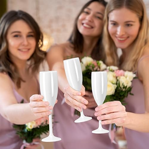 Miniatura 7 de XUWAIDSGN Copas de champán acrílicas, copas de tostado irrompibles con barra de mimosa, copas de vino reutilizables, copas de champán vintage, copas