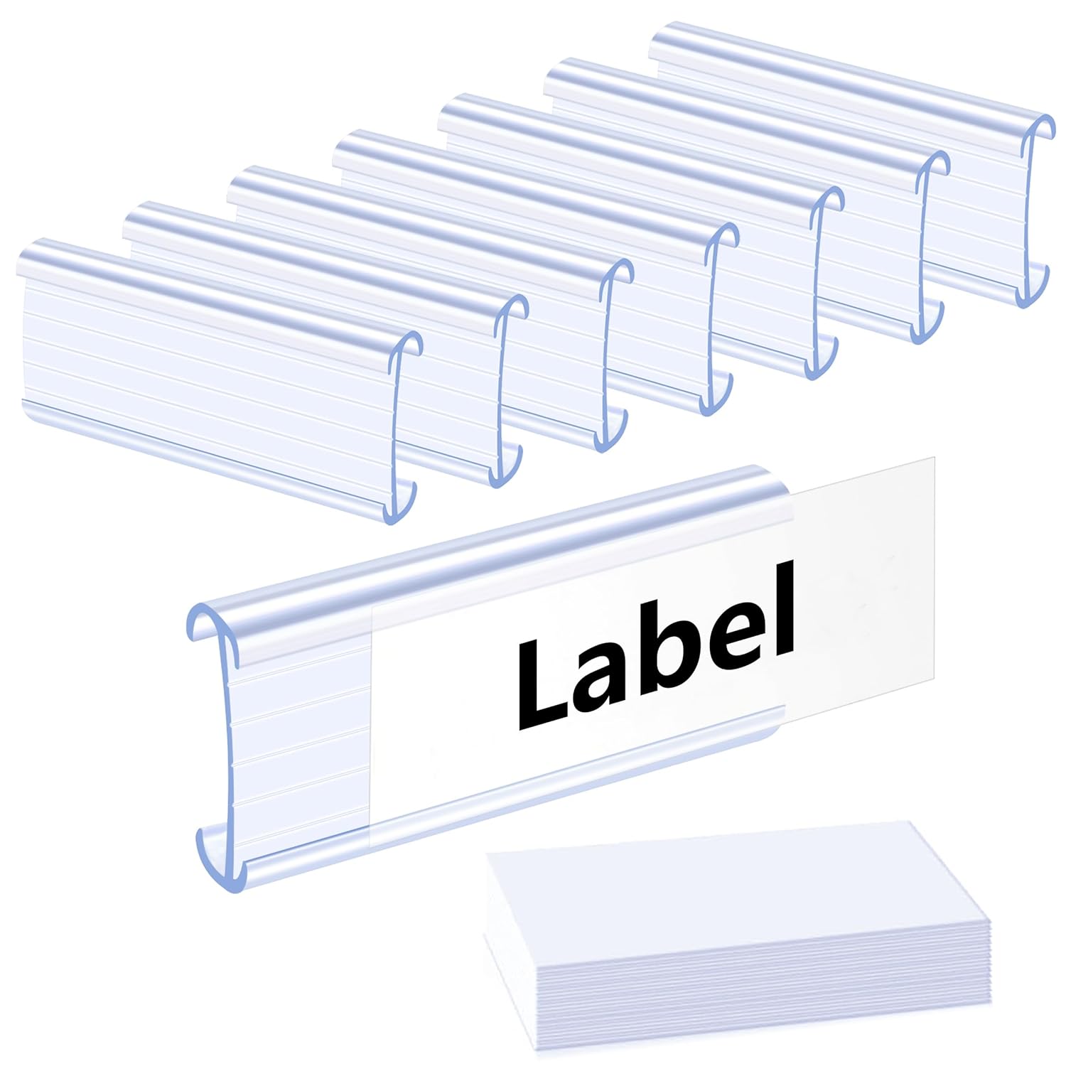 YHNTGB 30 PCS Wire Shelf Label Holders Plastic Wire Rack Label Holder