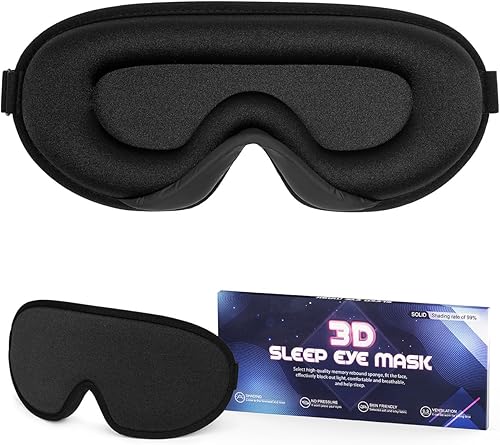 Sleeping Mask,Women Men Sleeping Eye Mask,3D Contoured Cup Sleeping Mask & Blindfold,Concave Molded Nighttime Sleeping Masks,Adjustable