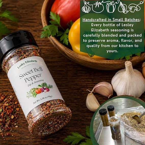 Lesley Elizabeth Sweet Bell Pepper Seasoning, 8.45oz PET Shaker Bottle