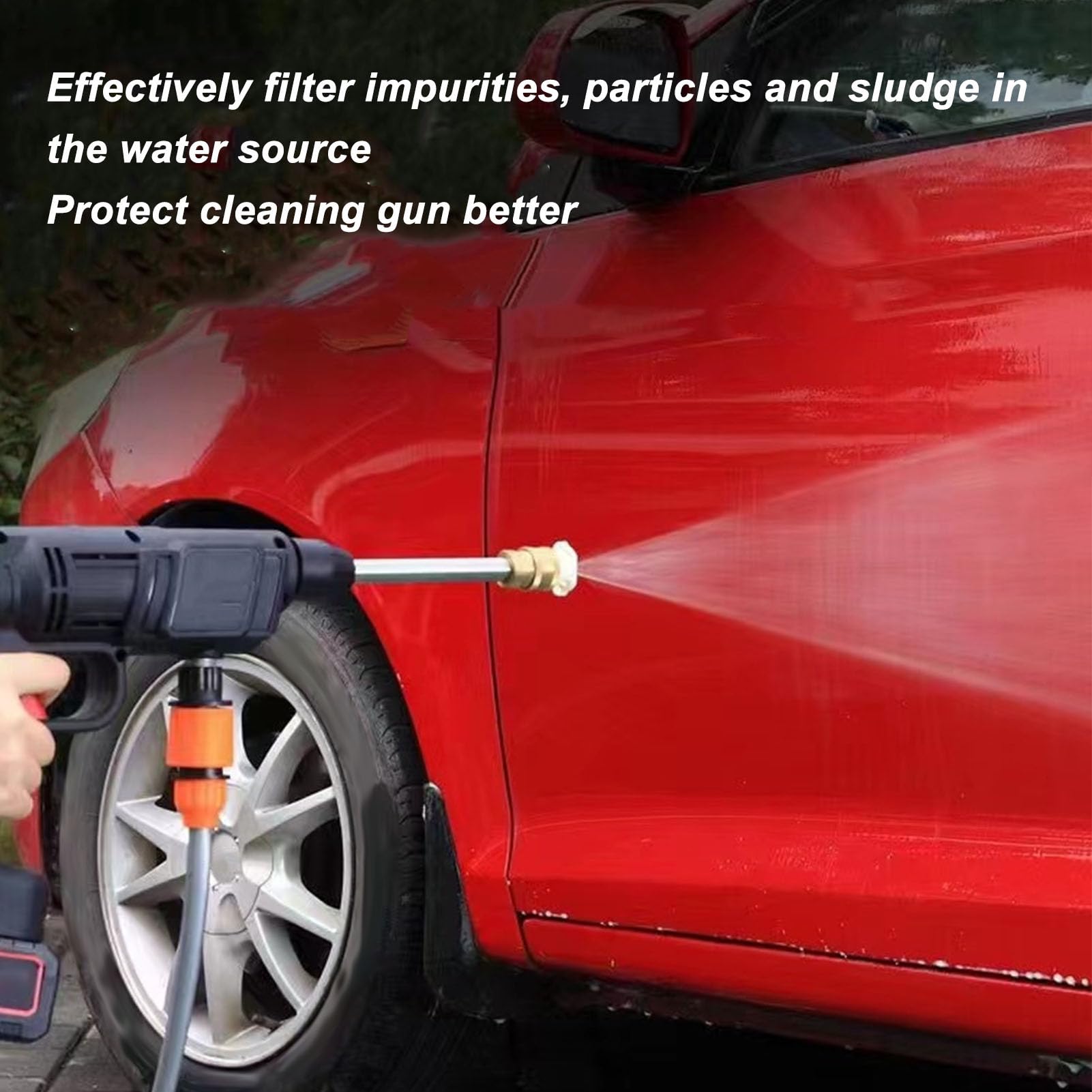 Pistola per Idropulitrice a Batteria, 450PSI Portatile con Batteria Ricaricabile, Pulizia Rapida Ed Efficiente, Accesso All'acqua Ovunque (Spina UE)