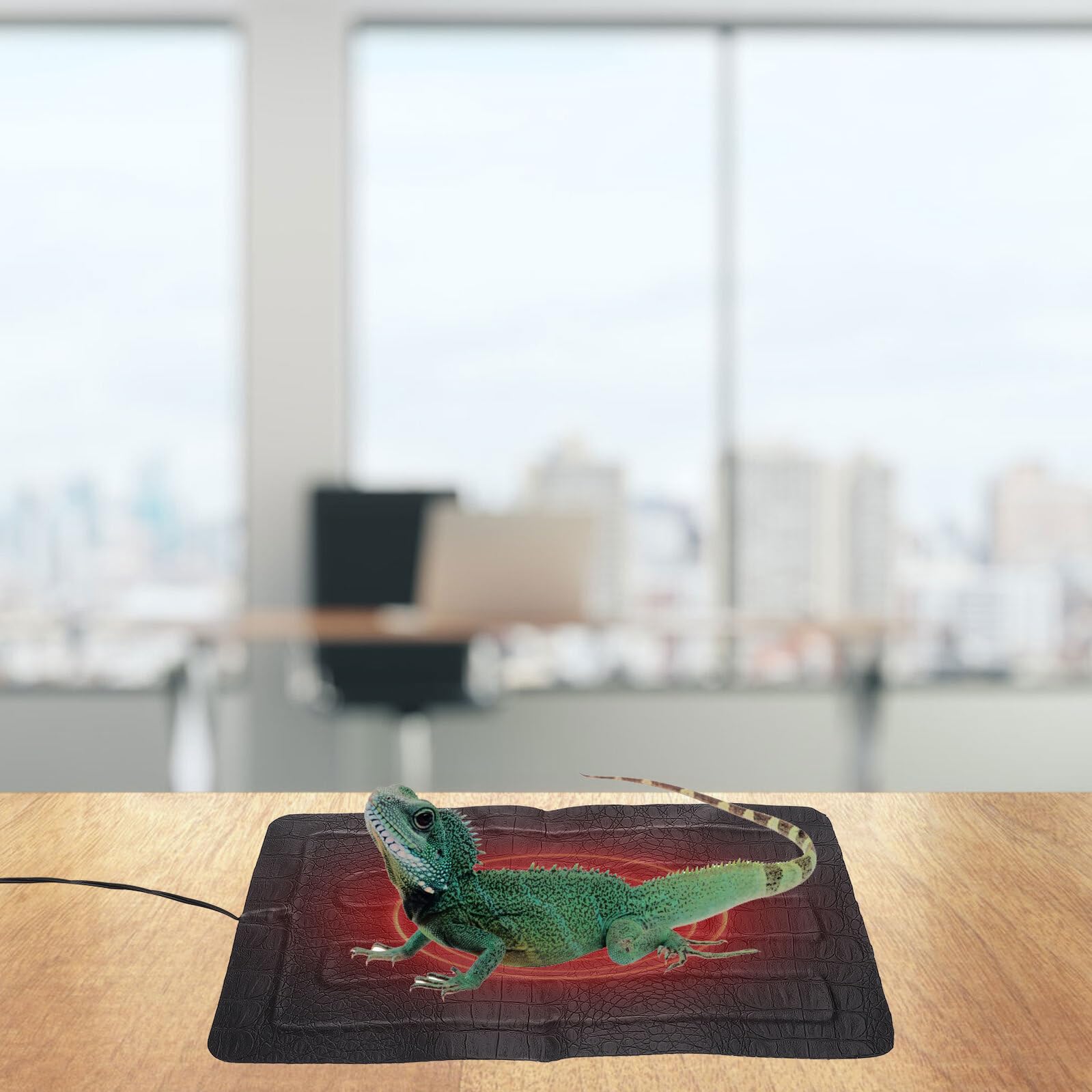 UPKOCH Elektrisch Beheizte Wärmematte aus Leder für Reptilien und Kleintiere Tragbar Regelbar Terrarien