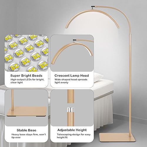 Miniatura 27 de Luz de pestañas de media luna para extensiones de pestañas y esteticistas, lámpara de pestañas LED regulable, luz de luna sin sombras para Grande