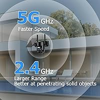 Vista 4 de Uniter Cámaras de seguridad solar 4K inalámbricas para exteriores, cámara PTZ WiFi 5G/2.4G alimentada por batería, sistemas de seguridad