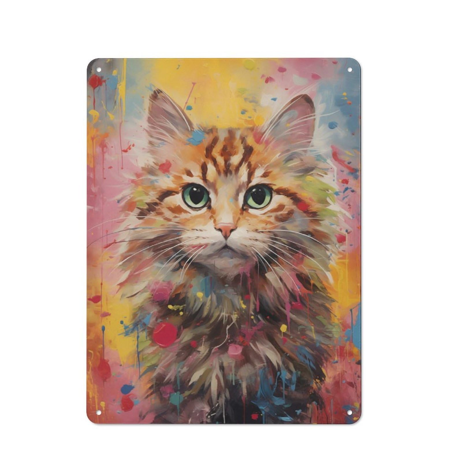 Junmoney Kitty No5 Rustic Metal Sign 40X30cm For Lounge Or Reading Corner, For Reading Corner Decorators