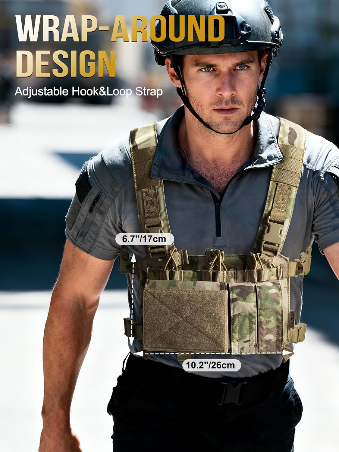 OneTigris Triple Mag Pouch with Utility Pouch Tactical Placard for M4 Magazines & Pistol Magazines
