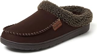 Dearfoams Men’s Brendan Indoor/Outdoor Breathable Memory Foam Clog House Shoe with Wide Widths Slipper