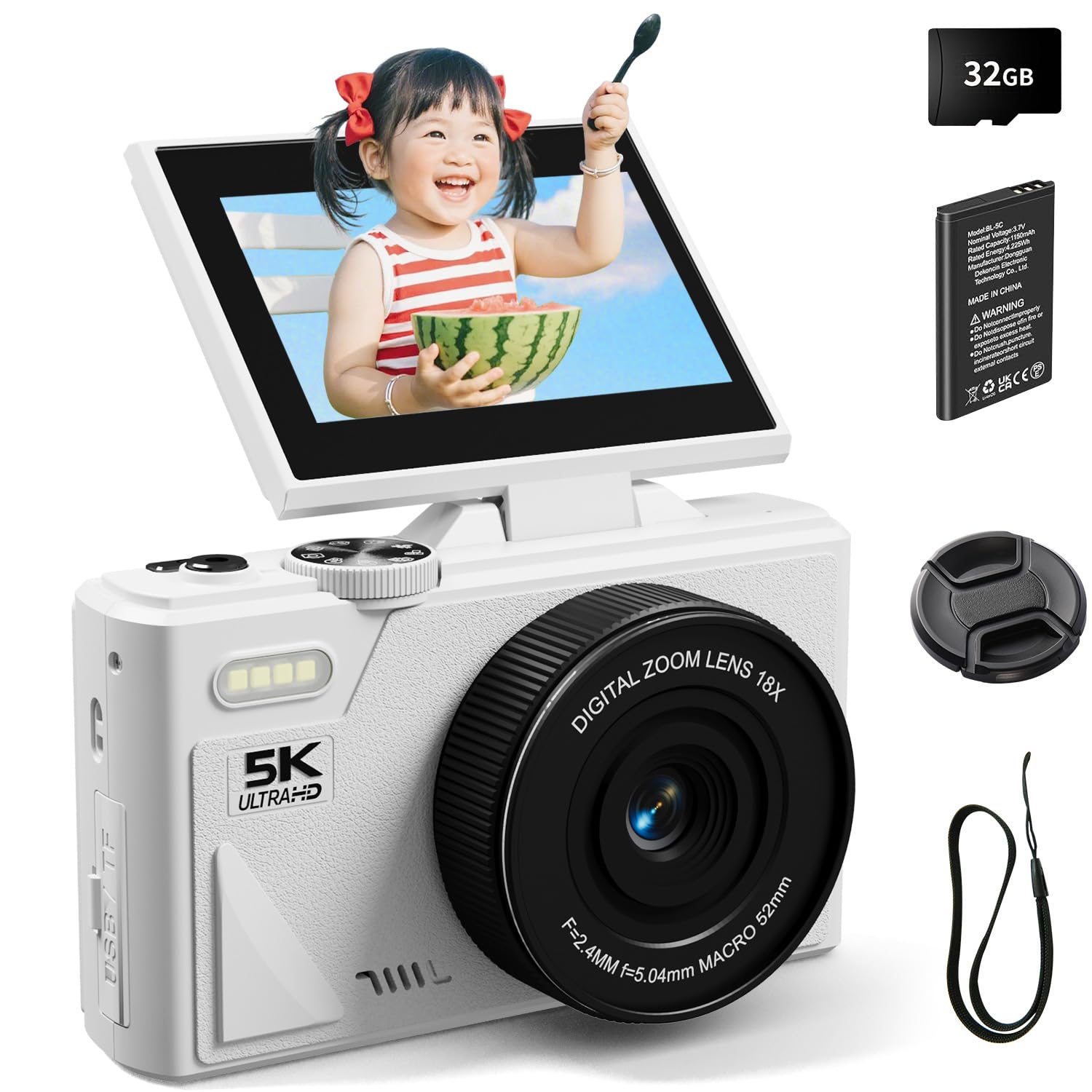 Amazon | SRVR デジタルカメラ 5K 録画 デジタルカメラ 7500 万