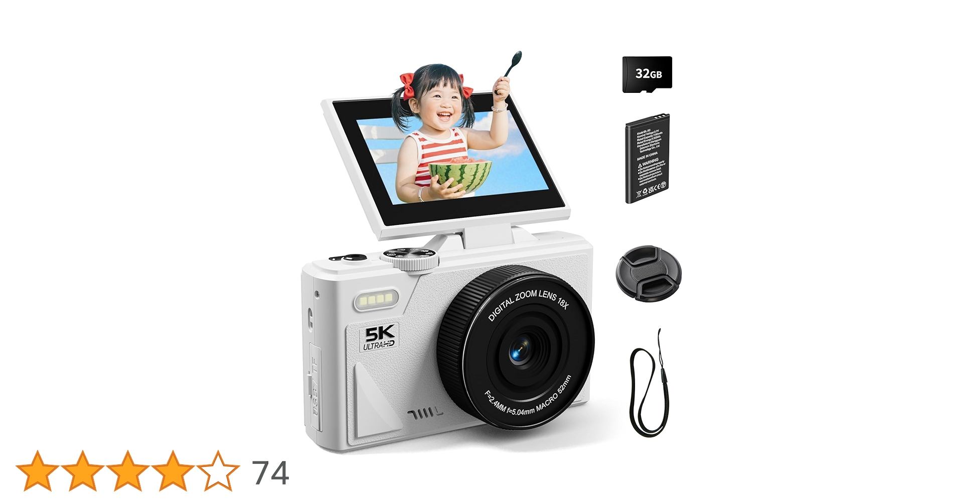 SRAR デジタルカメラ 5K 録画 デジタルカメラ SRAR デジタルカメラ 5K 録画 デジタルカメラ 7500 万画素 Wi-Fi