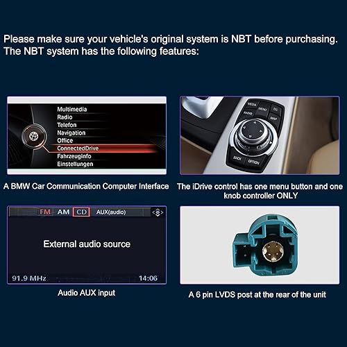 Miniatura 7 de Navegador GPS del coche de 12.3 pulgadas para BMW 3 Serie 4 Serie F30 F31 F32 F33 F34 F36 Android 12 Blu-ray pantalla táctil CarPlay (sistema NBT,