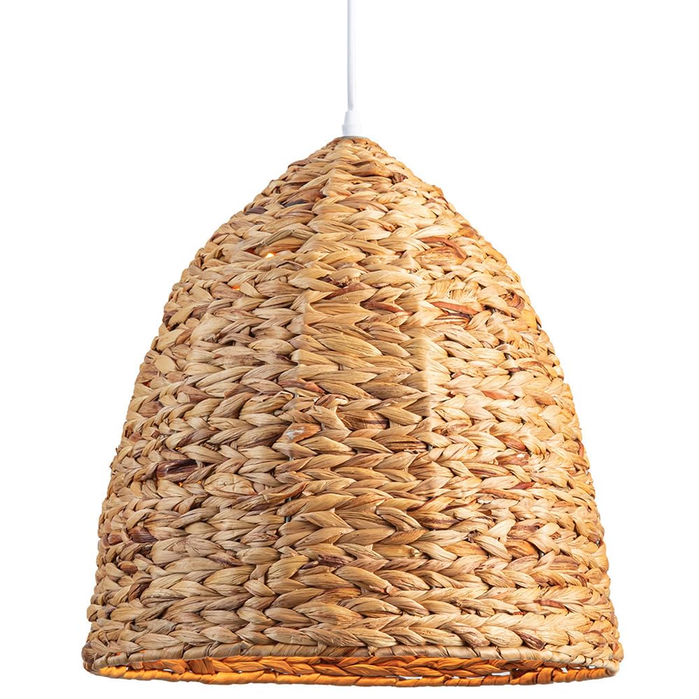 Ręcznie Robiony Abażur Do Lampy Restauracyjnej Lampa Wisząca W Stylu Wiejskim Żyrandol Z Rattanu Z Tykwy Wodnej Wiejski Abażur W Stylu Retro Do Wyspy Kuchennej, Sypialni, Salonu