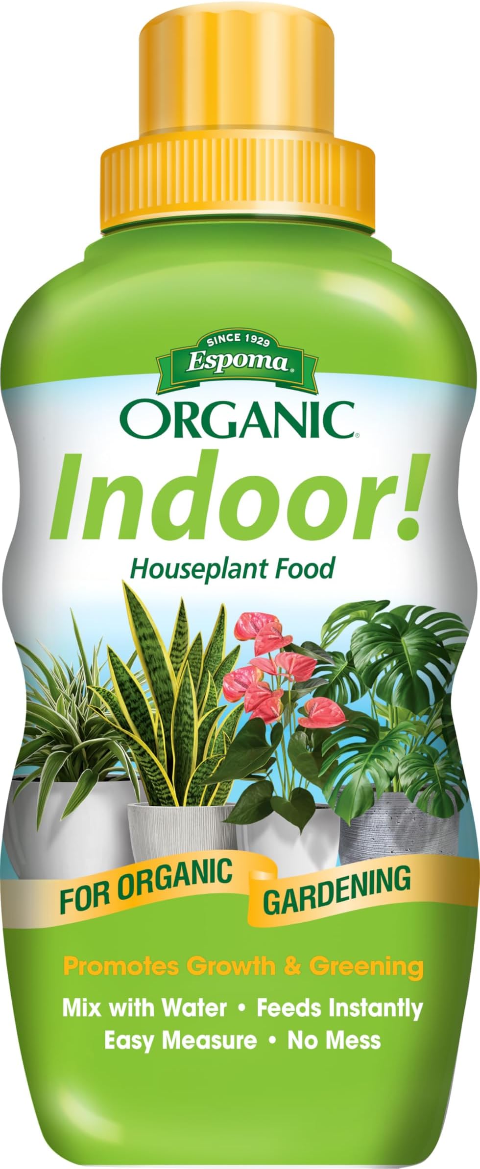 Espoma Organic 8 Ounce Concentrated Indoor! Plant Food - Indoor Plant Fertilizer for Large & Small Plants Like Pothos, Fiddle Leaf Fig, Monstera, Snake & Palms