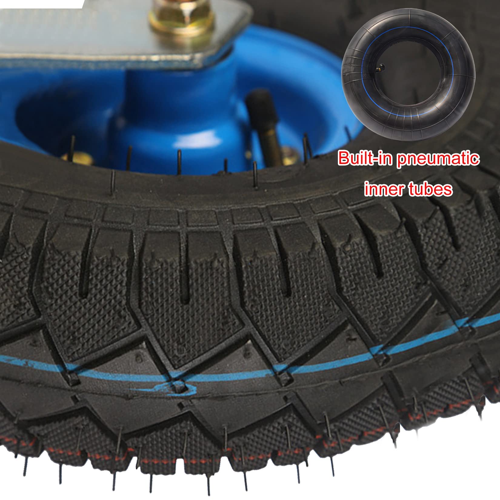 Lot De 2 Roulettes Pneumatiques Tout-Terrain 200mm Ou 250mm - Charges Lourdes Avec Frein, Idéales Pour Chariots Et Transports Industriels