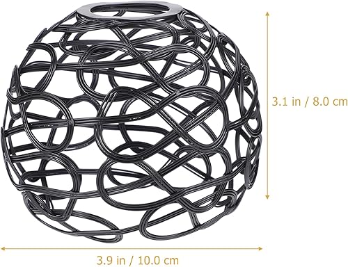 Miniatura 2 de TEHAUX Protector de bombilla de metal, protector de lámpara, jaula de luz industrial vintage para luces colgantes, lámpara de lámpara de hierro,