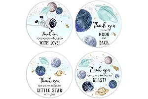 Personalized Space Baby Shower Thank You Stickers