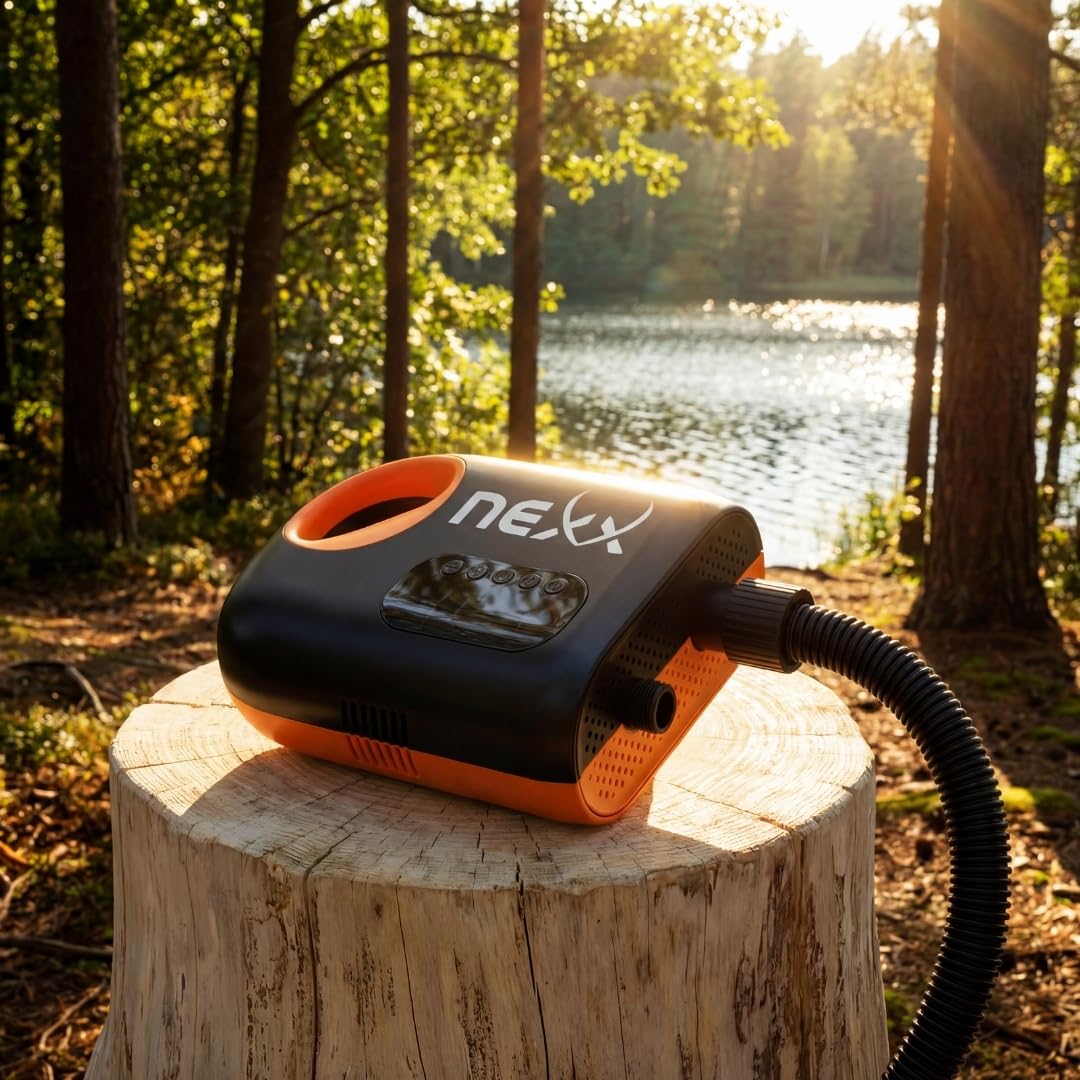 Bomba eléctrica para barco con batería de 18.000 mAh – 120 W bomba de aire para bote inflable, SUP y colchón de aire, parada de coche, portátil, 5 V USB