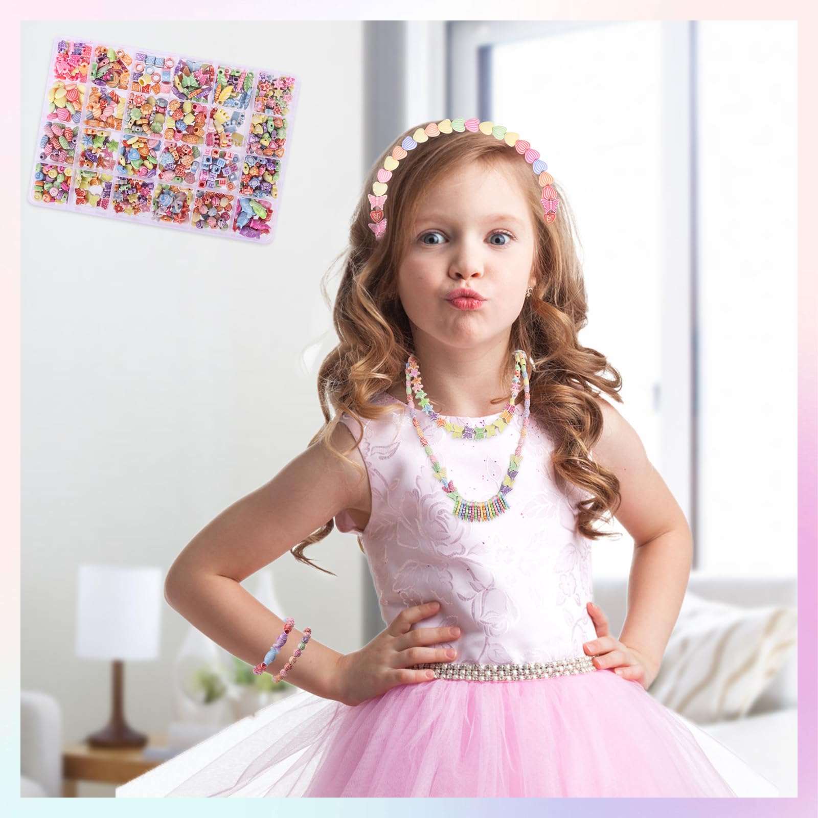 Plliocse Beads Bracelet Making Kits for Girls Friendship Jewellery Bracelet Making Kit - Image 4