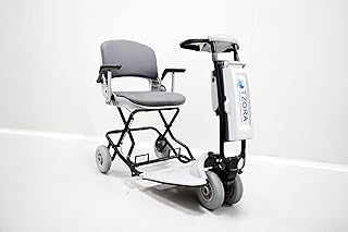 Tzora Featherlite Mobility Scooter: Super Light with Detachable Parts, Made with T7000 Lightweight Aluminum, Foldable, for All-Terrain, 9 Miles per Charge, Max Weight 264.5lbs, Flight-Approved (Black)