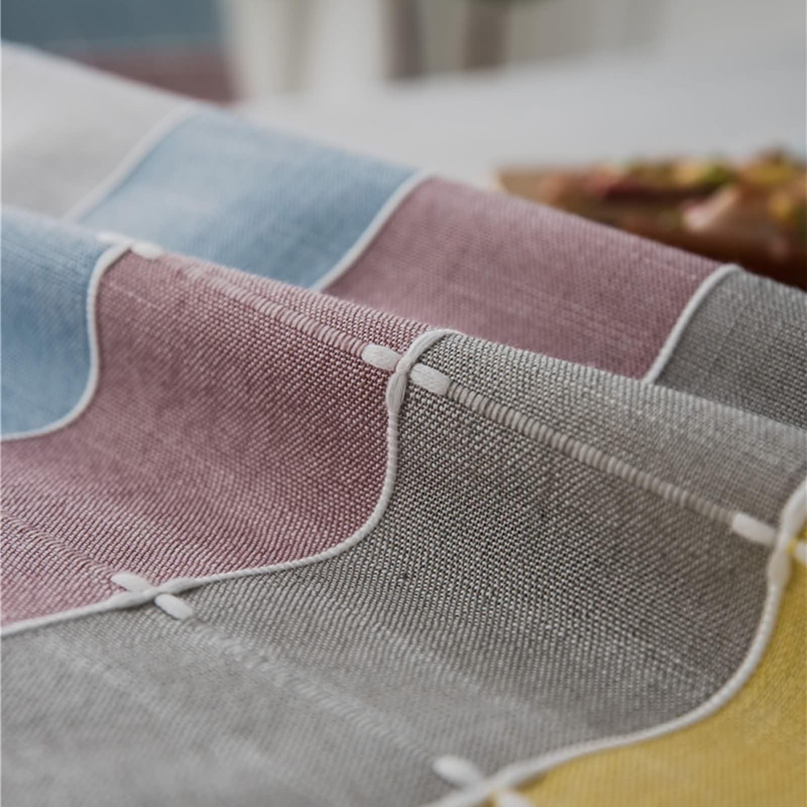 Tovaglia Rettangolare Matrimonio Giunzione A Scacchi con Nappe Tovaglia Poliestere Multicolore,140x220CM