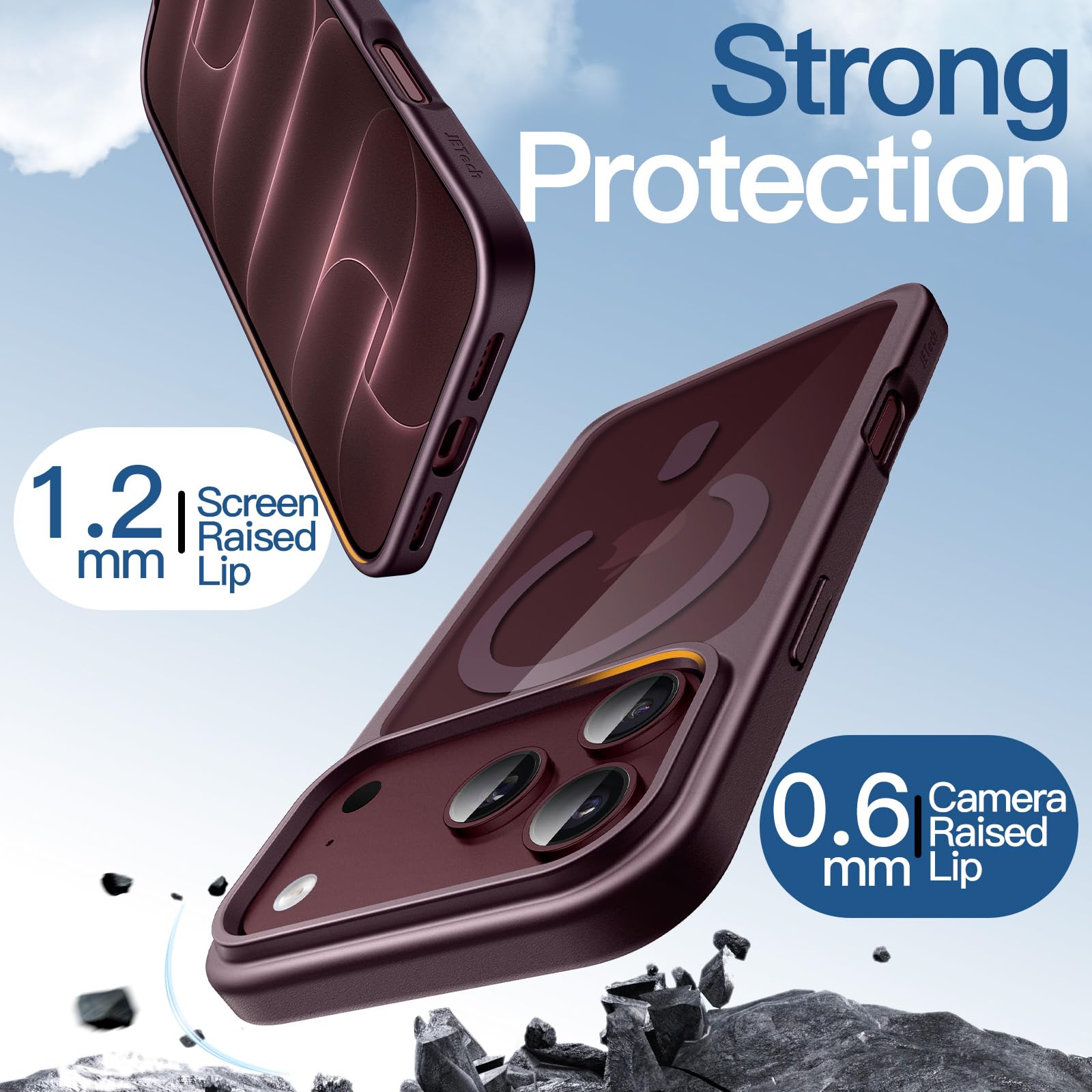 JETech Magnetic Case for iPhone 18 Pro, Dark Cherry — Amazon image 5