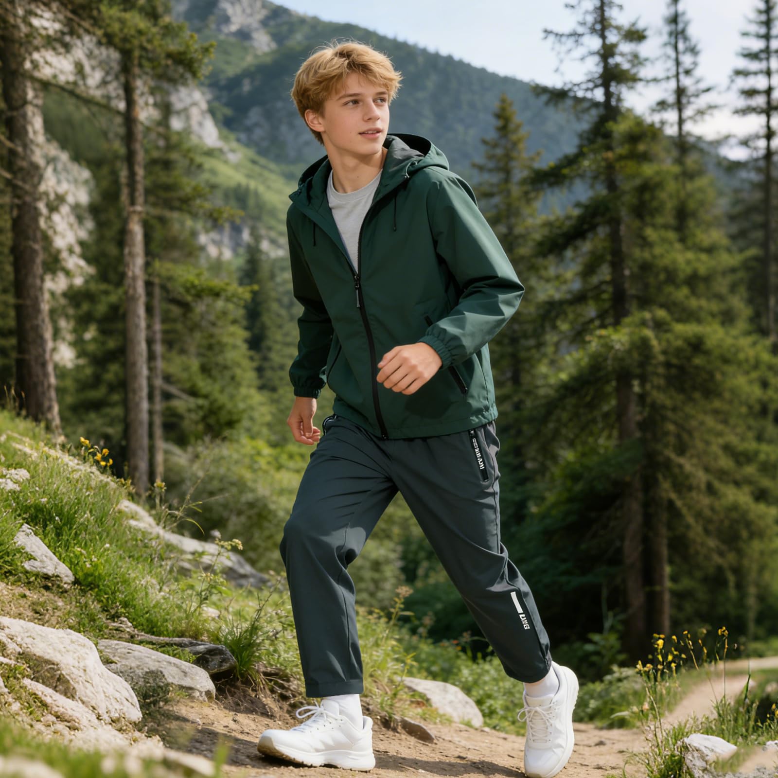 SUKUTU Pantalones Ligeros y Transpirables para niños para Primavera y Verano Pantalones Deportivos para niños