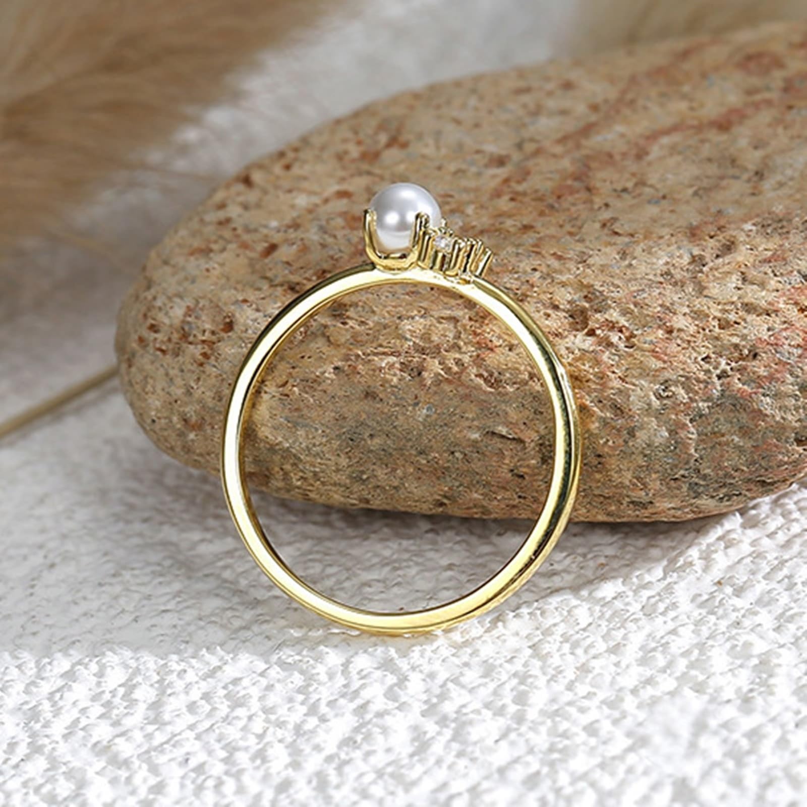 Anillo Moissanite para mujer, oro de 9 quilates, Au375/Au585/Au750, tamaño 45 (14,3), clásico para tía, graduación grabada