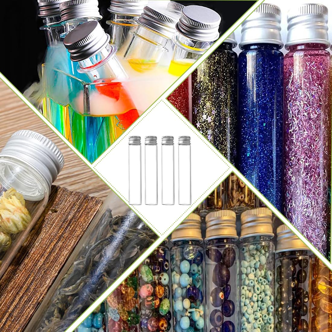 10 Bottiglie Di Vetro Piccole Da 30 Ml Da Riempire – Barattoli Per Campioni Con Tappo A Vite In Alluminio – Flaconi Portatili, Ermetici Per Campioni, Spezie, Gioielli E Molto Altro Ancora