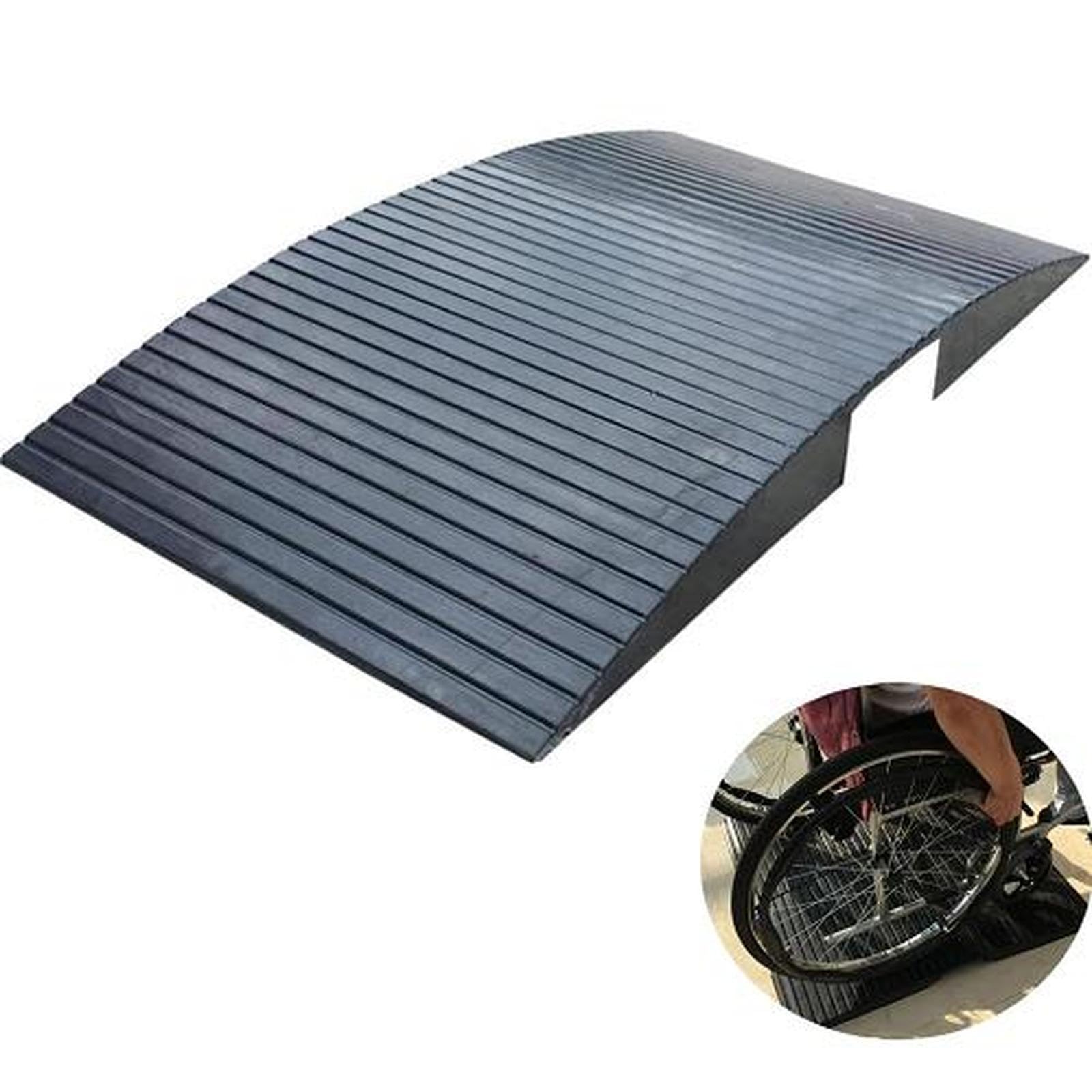 Rampa portátil de goma para silla de ruedas para puertas, rampa de transición antideslizante para ducha, garaje, bricolaje, elevación de 2 a 3 pulgadas con marco de apoyo