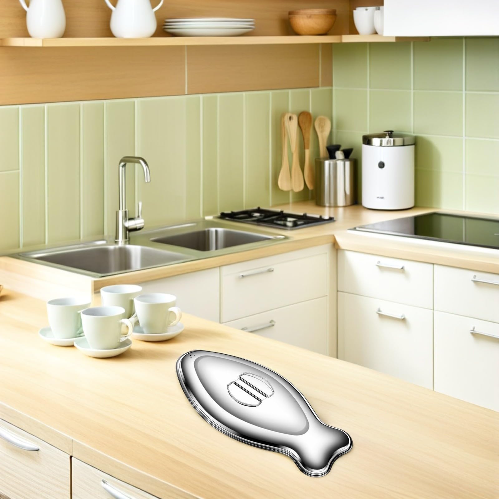 Piatto per Pesce Fumante Ovale in Acciaio Inox Decorativo | Argento, per Cottura di Frutti di Mare Indoor e Griglia Outdoor, Circolazione Vapore Uniforme