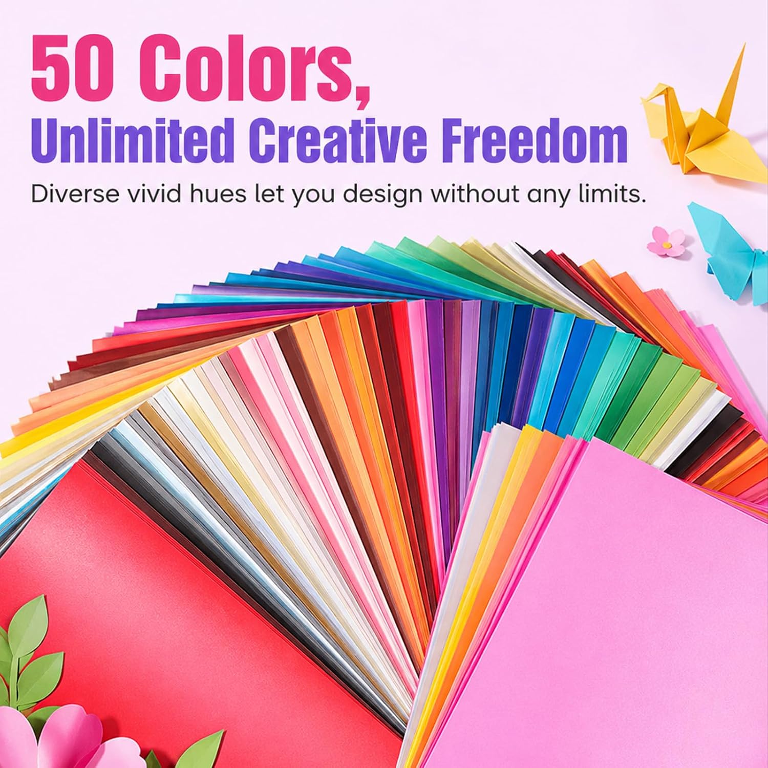 5 x 7 190 gsm Colored Construction Paper, 300 Sheets 50 Assorted Colors image 2
