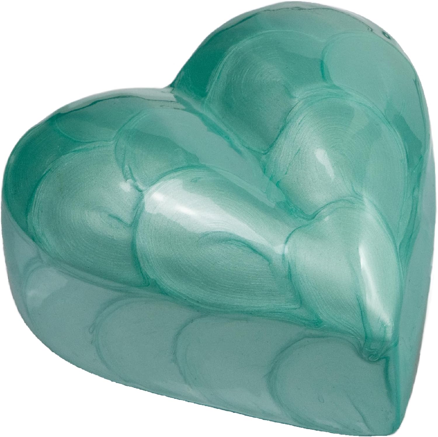 Urn for Ashes Funeral Cremation Memorial Keepsake Heart Love Urns Decorative Alloy (Silver, 5") RHM01-02