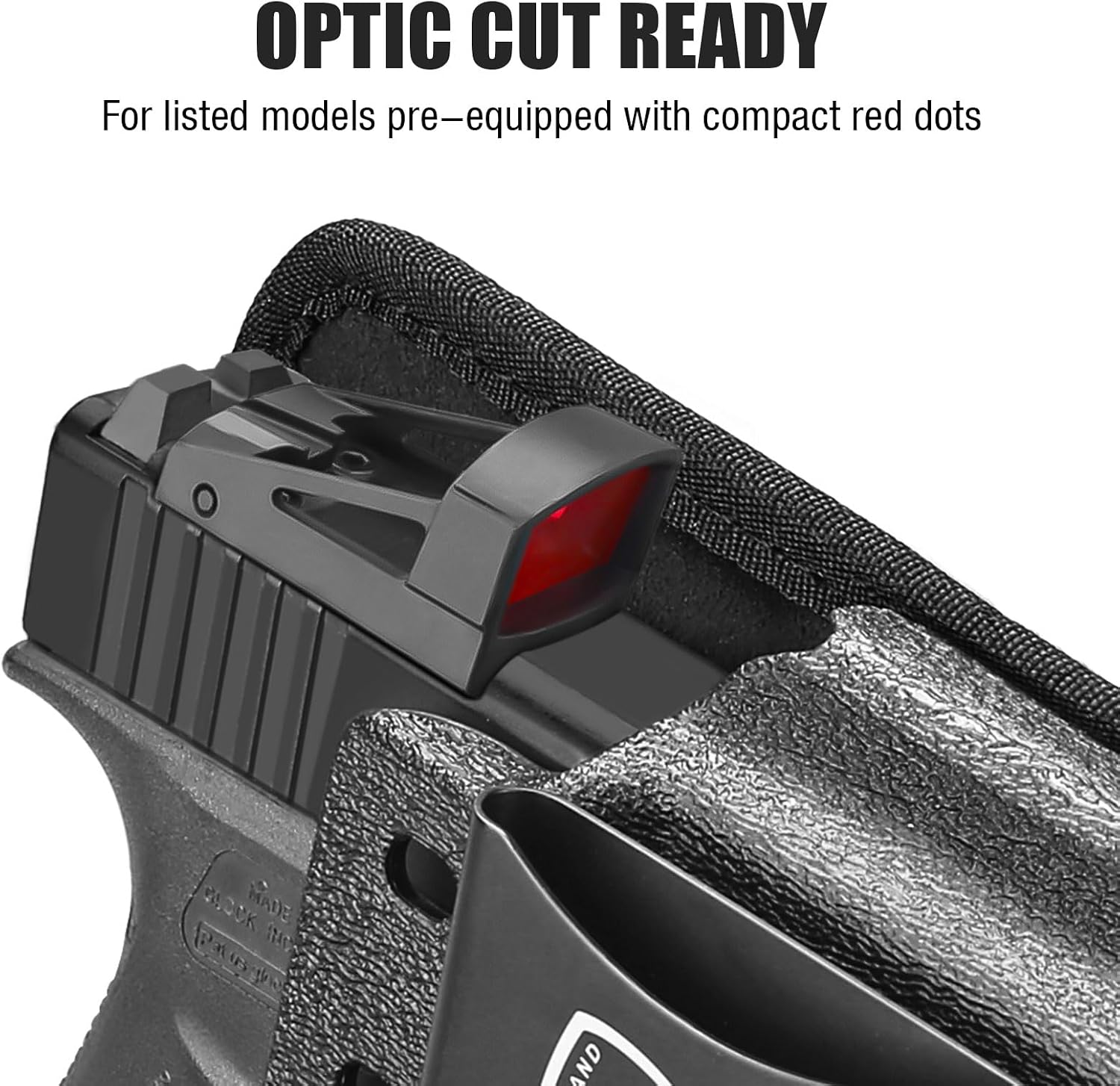 WARRIORLAND IWB Hybrid Holster, Compatible with Glock 43X / 43X MOS / 43/48 MOS / G48 - Optic Ready, Concealed Carry Holster, Adj. Carry Height & Cant & Retention | Ultimate Comfort | Right Hand