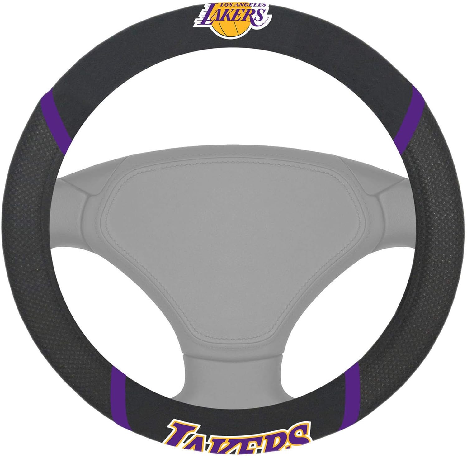 FANMATS 14795 Los Angeles Lakers Embroidered Steering Wheel Cover