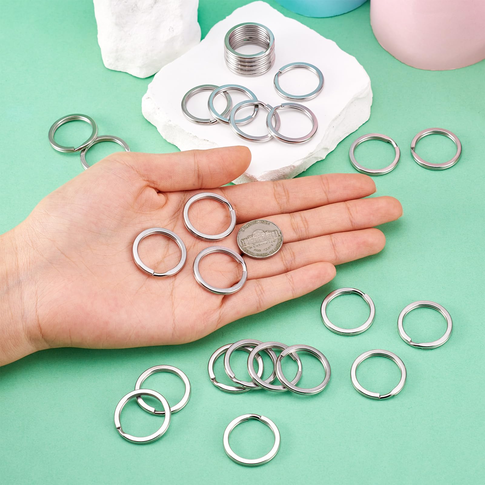 Anillos De Salto Abiertos De Hierro – 6 Tamaños De 4 A 10 Mm, Color Plata Brillante, Para Joyería Y Manualidades