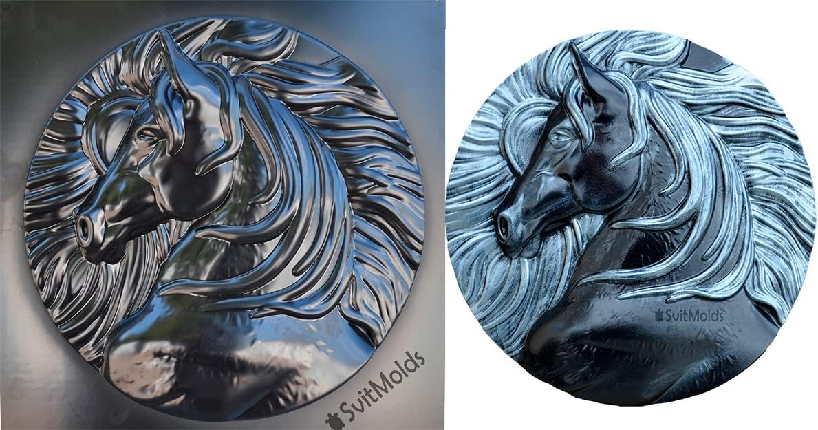 SvitMolds DIY Mould Panno Panel Bas-Relief Nice Horse's Head Concrete Plaster Plaque Molds Decor Wall D77