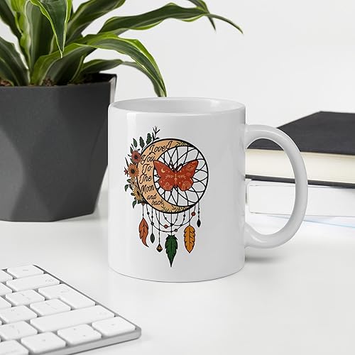 Miniatura 6 de Taza con texto en inglés "I Love You To The Moon And Back"  Taza atrapasueños para un ser querido