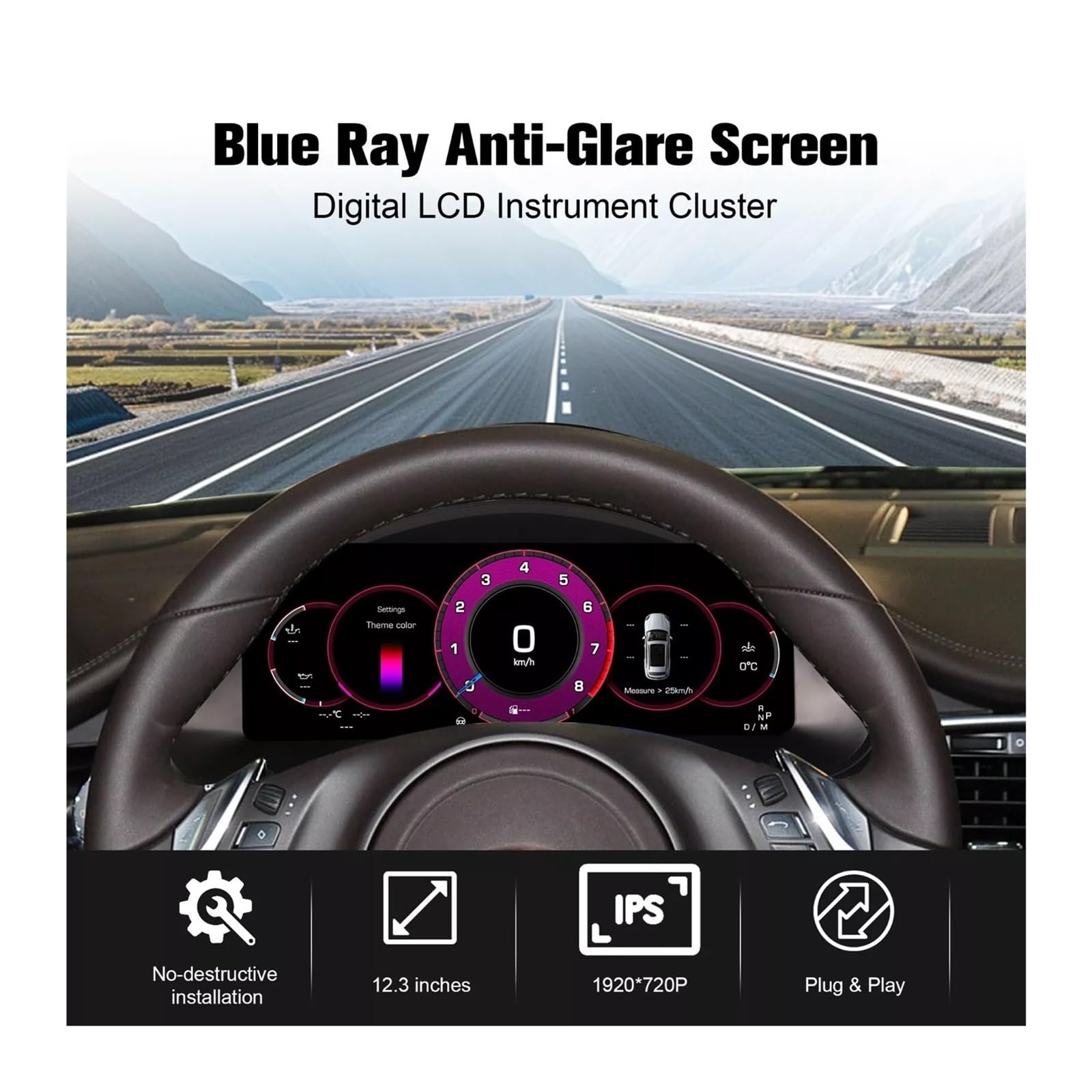 Tableau de bord numérique 12,3 pouces Compatible Pour Porsche Panamera 2010-2016, combiné d'instruments, cockpit virtuel, écran LCD, compteur de vitesse