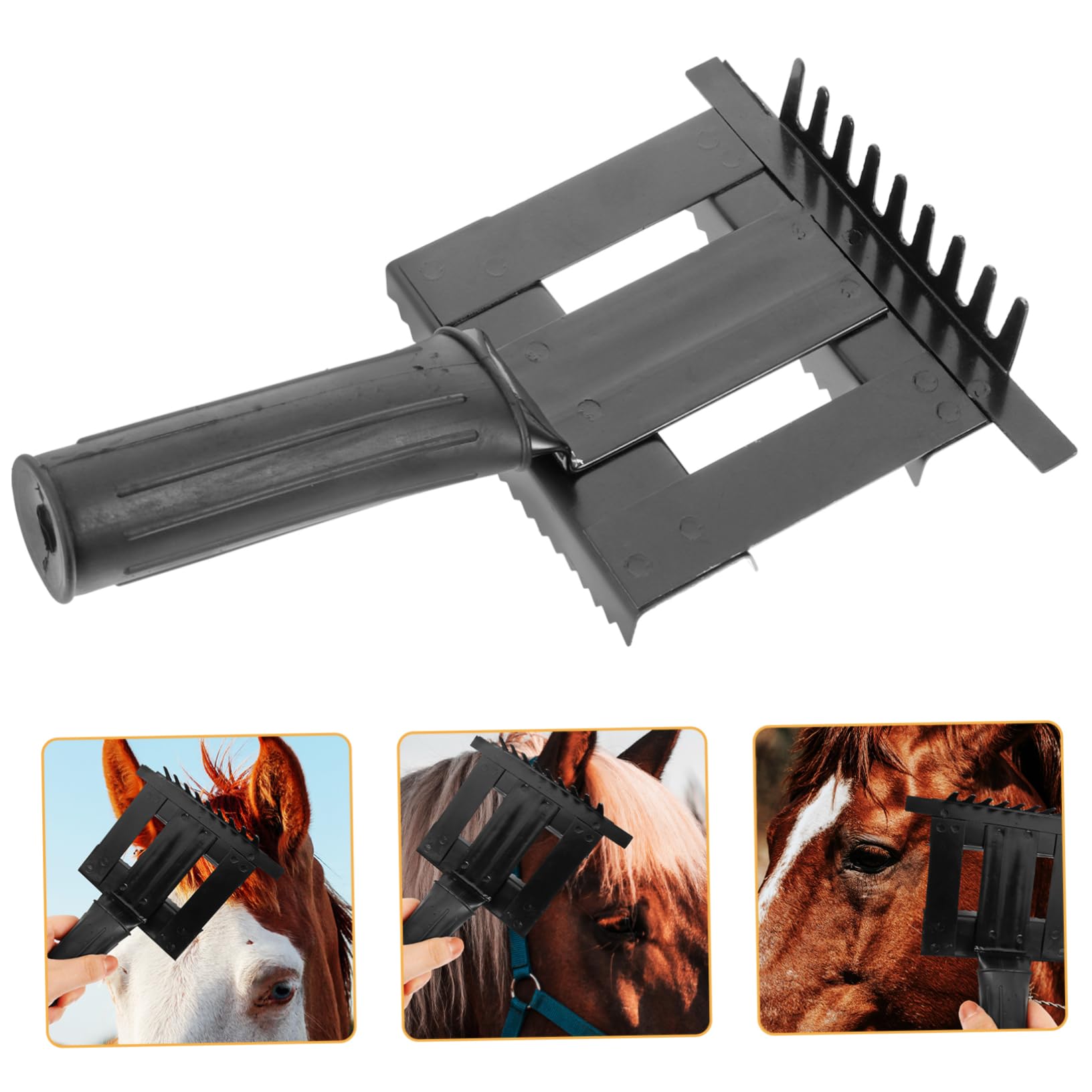 VANZACK 4piezas Peine Ergonómico Para Caballos Cepillo De Limpieza y Deshedding Mango Antideslizante Herramienta De Cuidado Para Mascotas Fácil De Limpiar Diseño Práctico y Resistente