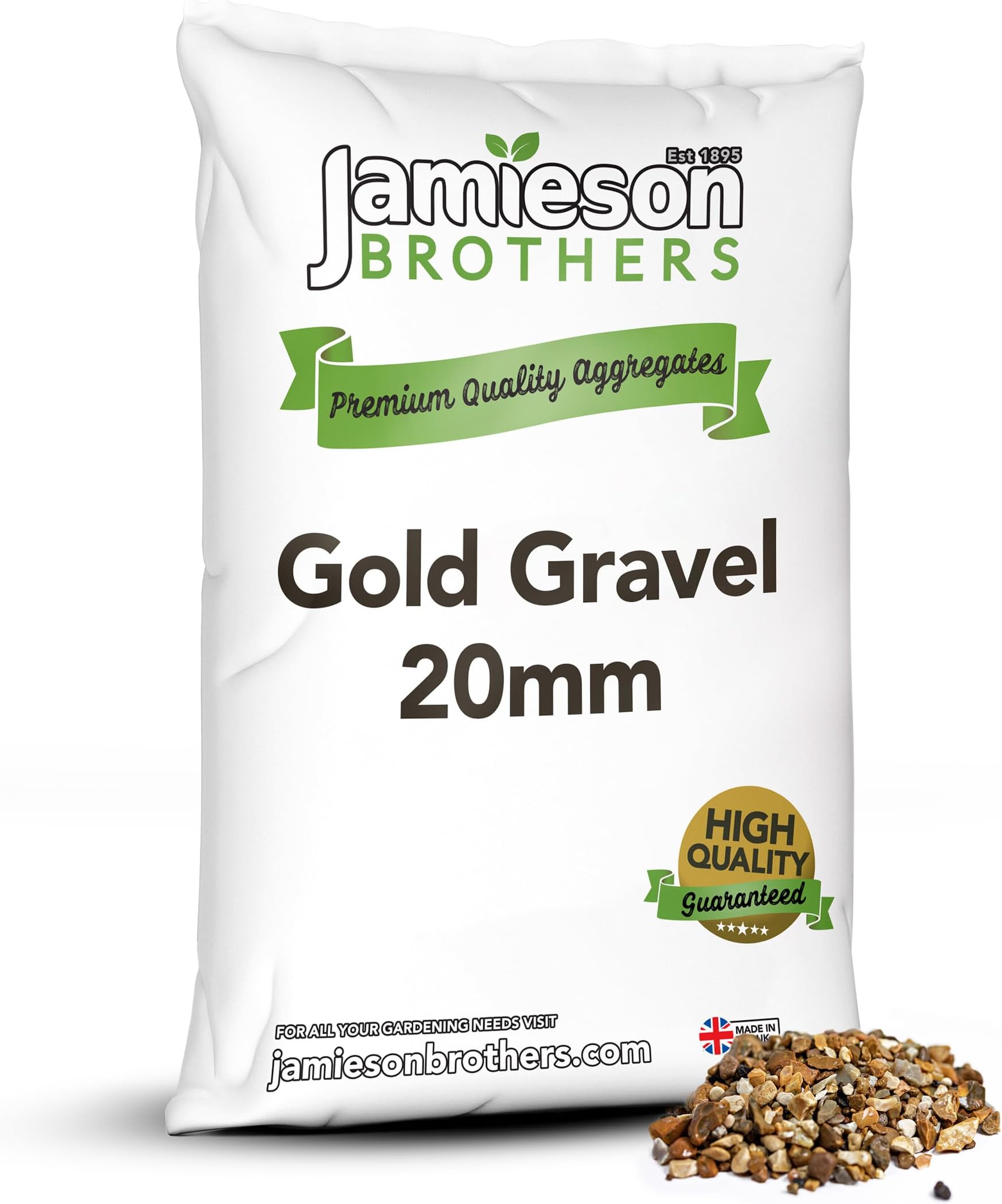 20mm Golden Decorative Garden Gravel Approx. 25kg Ideal For Landscaping, Rockeries, Pot Topping, Paths & Driveways