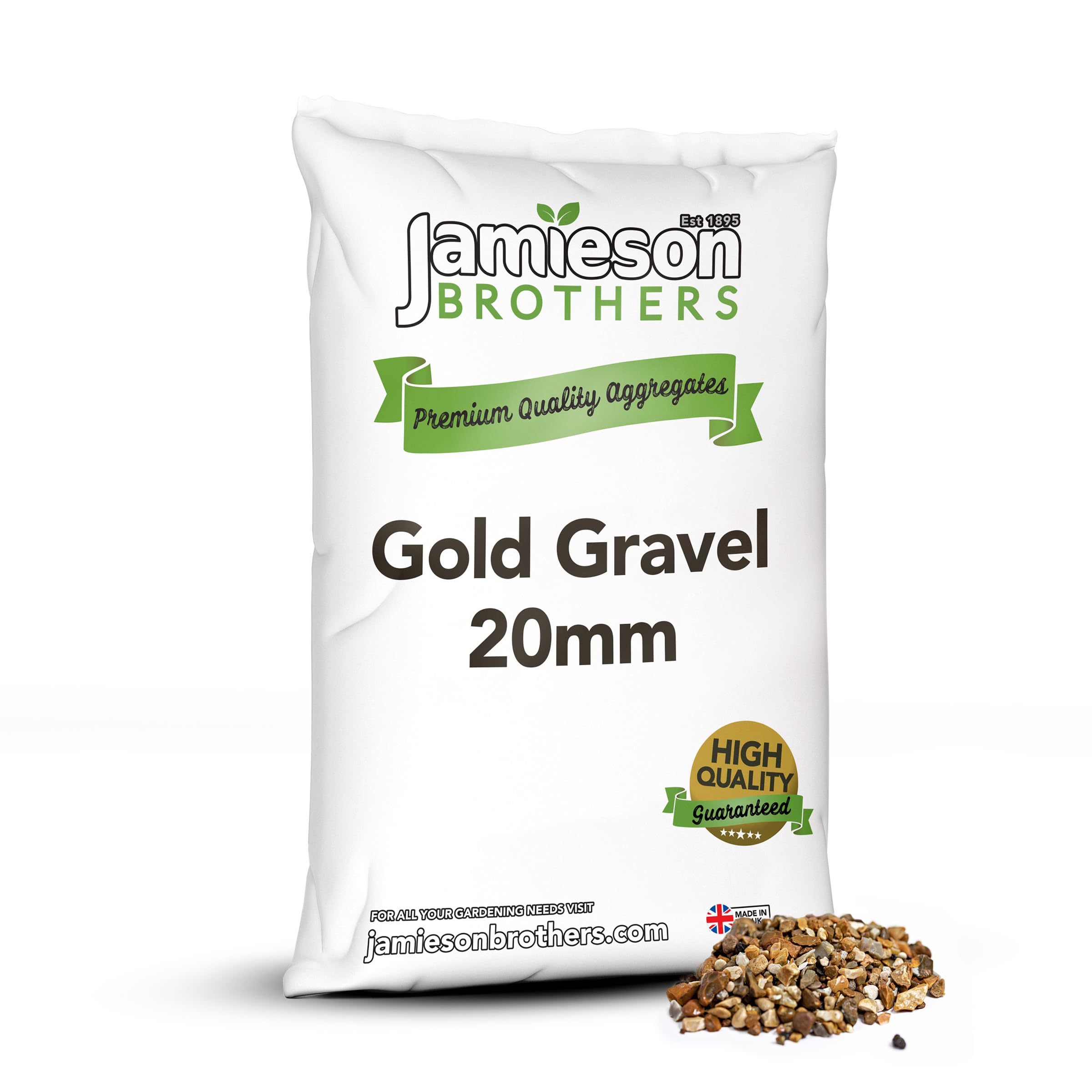 20mm Golden Decorative Garden Gravel Approx. 25kg Ideal For Landscaping, Rockeries, Pot Topping, Paths & Driveways