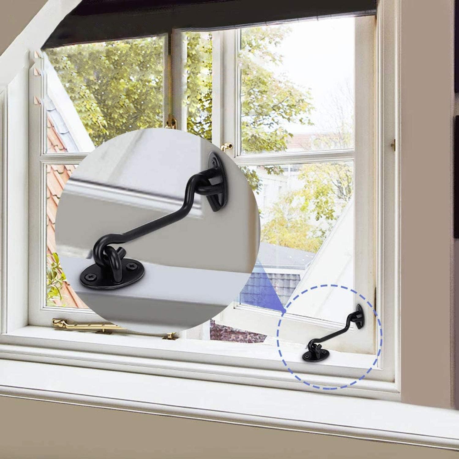 🔥 Cаѕhbасk uр tо 70% Barn Door Latch, 2 PCS 4'' Barn Door Lock Heavy Duty Solid Thicken Stainless Steel Gate Latch Privacy Hook and Eye Latch for Barn Door, Sliding Door, Bathroom, Bedroom, Window