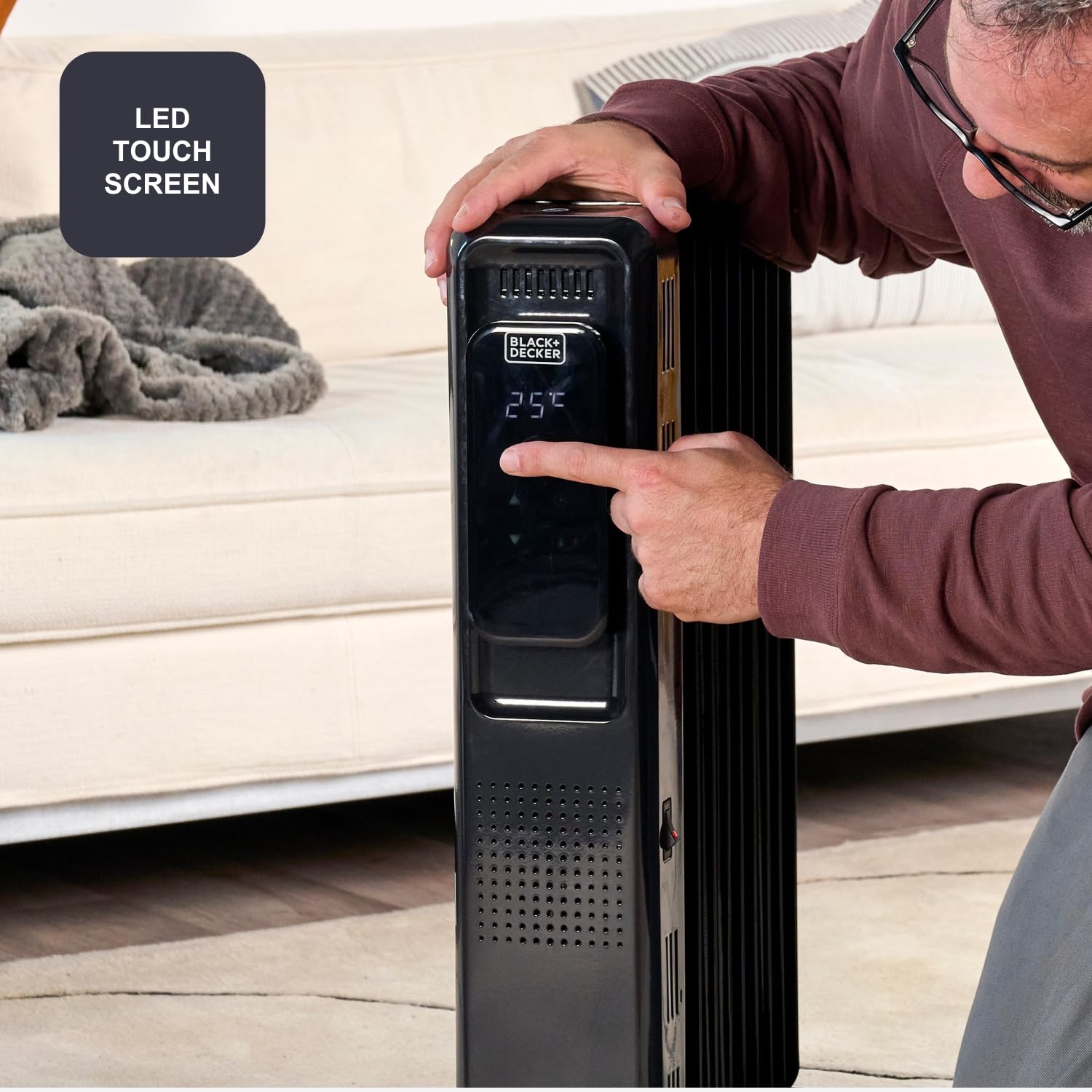 Black+Decker Grill gazowy BXOG7200F | 2 palniki 3,6 kW | ruszt żeliwny | Łatwe czyszczenie | Termometr ze stali nierdzewnej | Elastyczny obszar gotowania | Kółka obrotowe