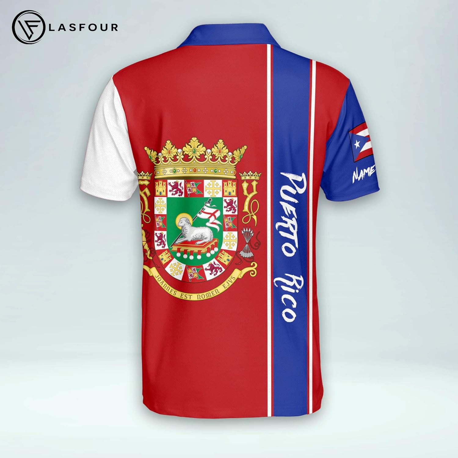 Miniatura 3 de LASFOUR Camisetas personalizadas de Puerto Rico para hombre camisas puertorriqueñas polo rojo de Puerto Rico para hombre de manga corta